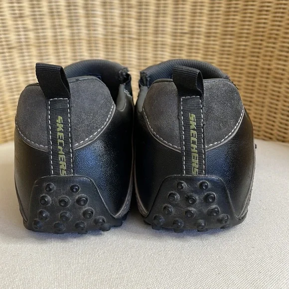 Sketchers Black Leather & Gray Suede Slip On Driving Shoes Size 9 - Picture 4 of 16